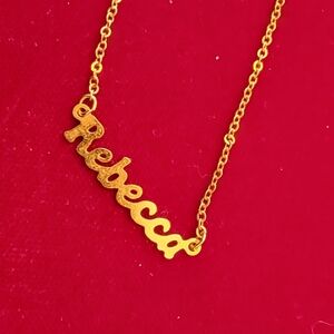 VTG VGUC 16" Goldtone Necklace "Rebecca"